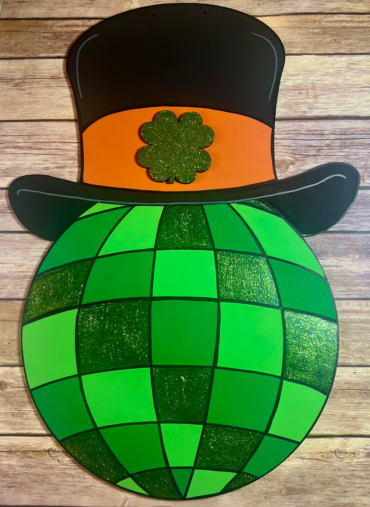 St. Patrick’s Day Disco Ball Door Hanger