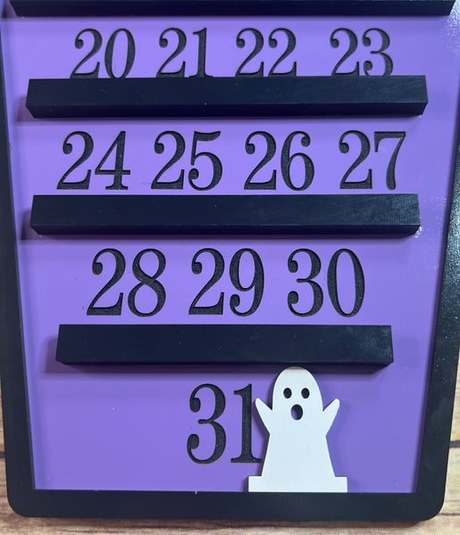 Wooden Countdown to Halloween Sign