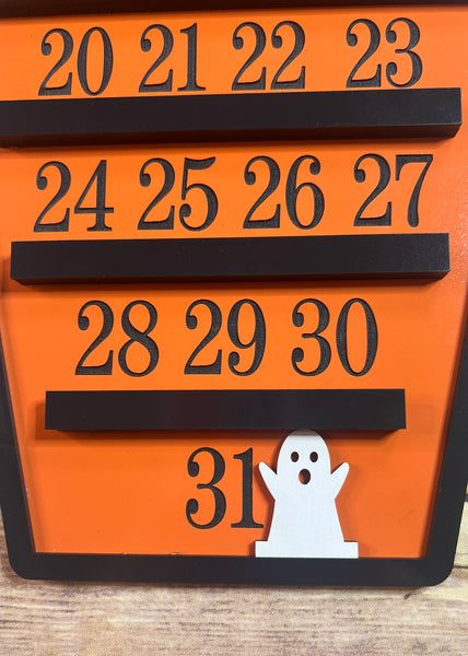 Wooden Countdown to Halloween Sign