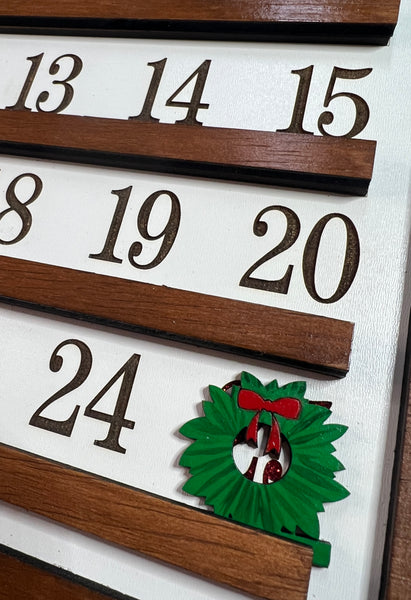 Wooden Countdown to Christmas Sign
