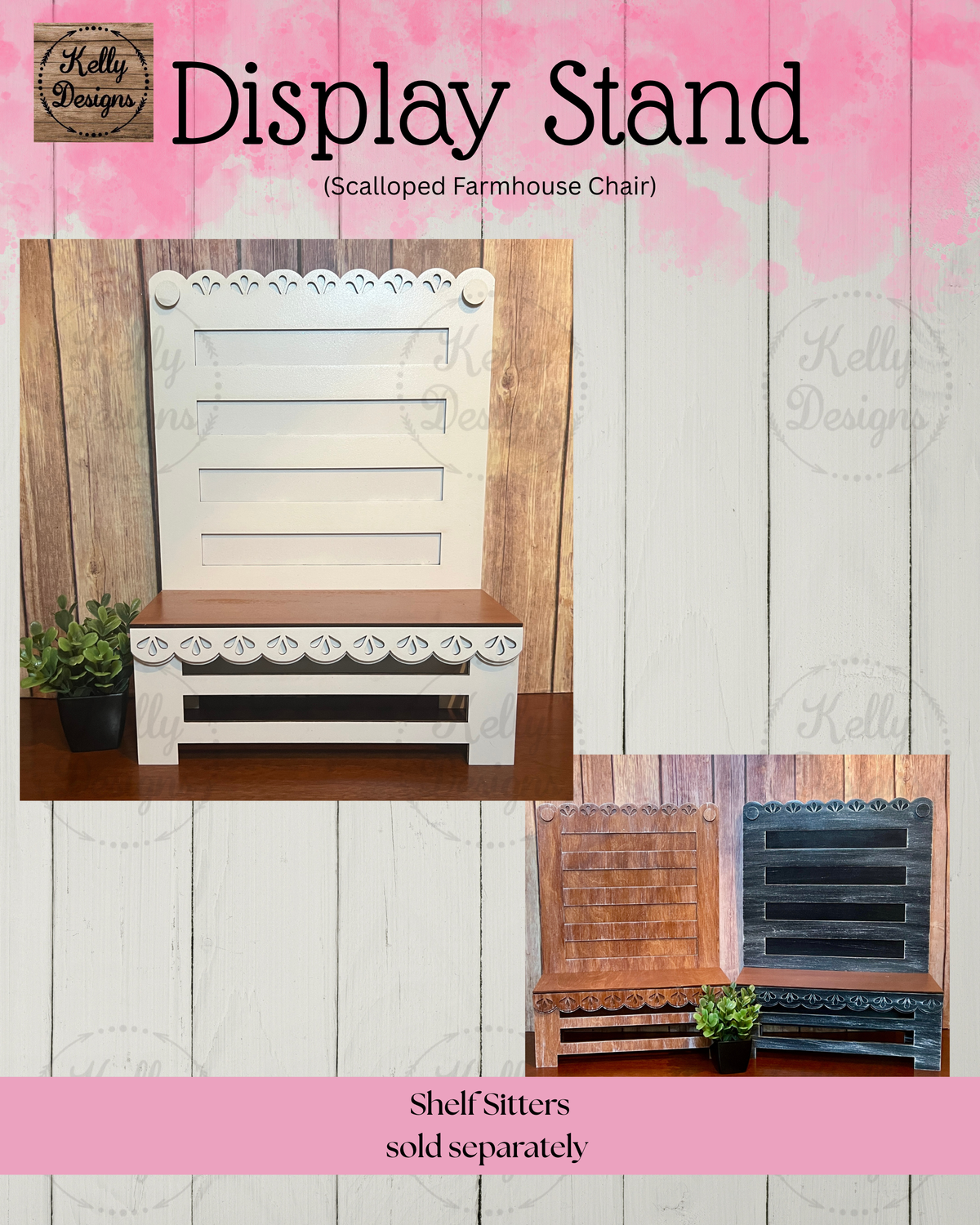 Scalloped Farmhouse Chair Display Stand