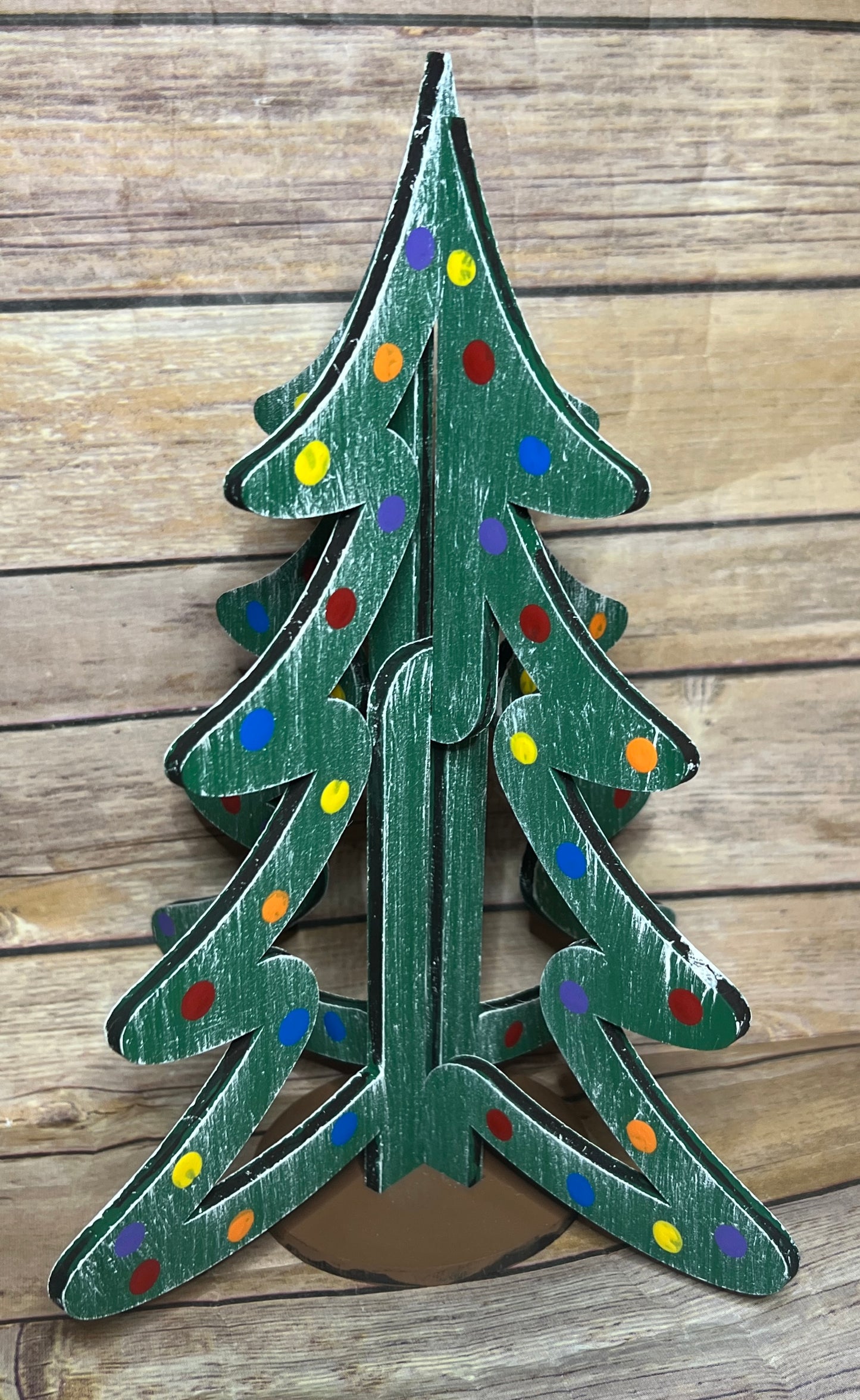 3D Christmas Tree – Hand-Painted MDF Christmas Décor