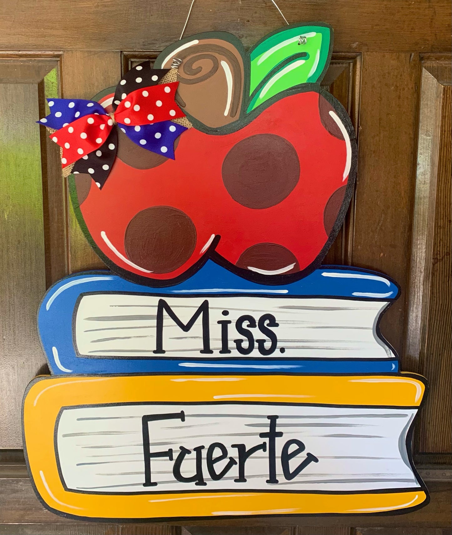 Apple Door Hanger - With Books