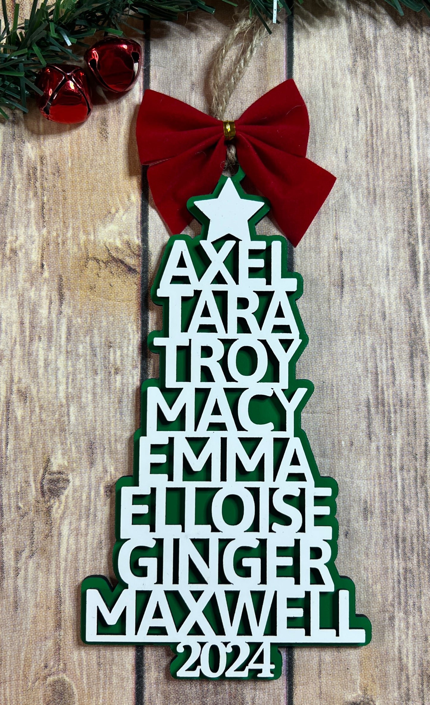 Personalized Christmas Tree Name Ornament - See Description for Personalization Instructions