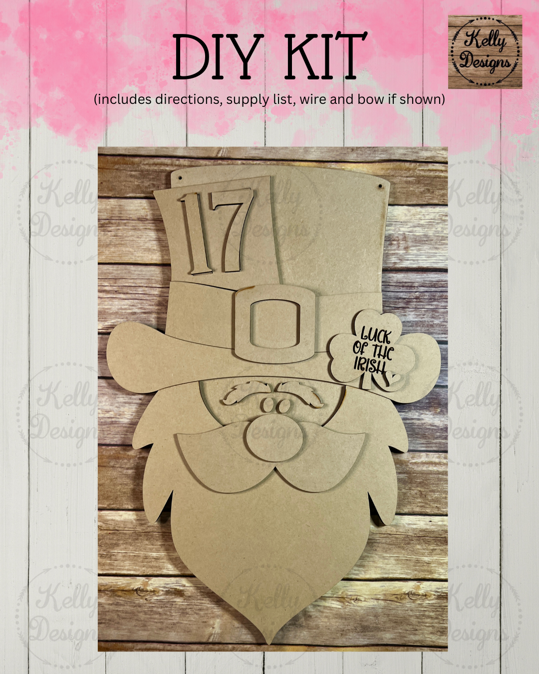 Luck of the Irish Leprechaun Door Hanger DIY Kit