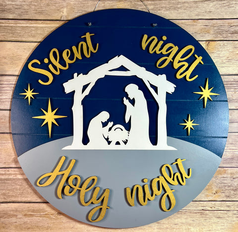 Silent Night Door Hanger