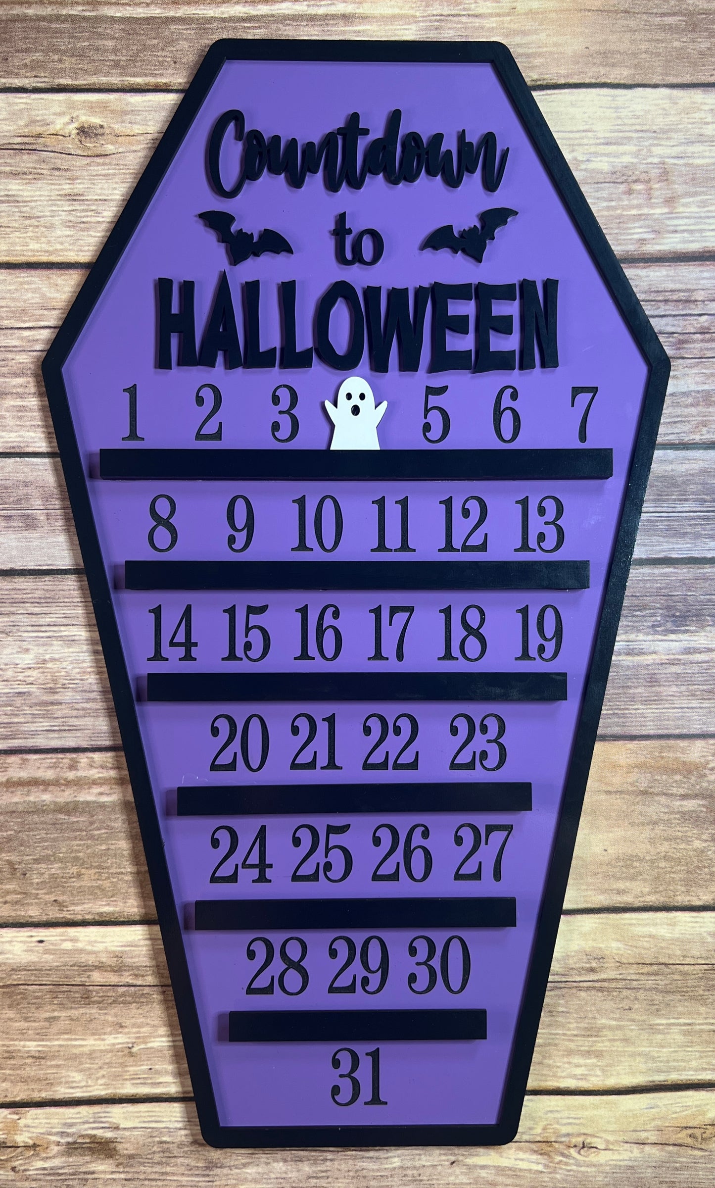 Wooden Countdown to Halloween Sign