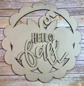 Hello Fall Scallop Door Hanger DIY Kit