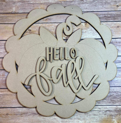 Hello Fall Scallop Door Hanger DIY Kit