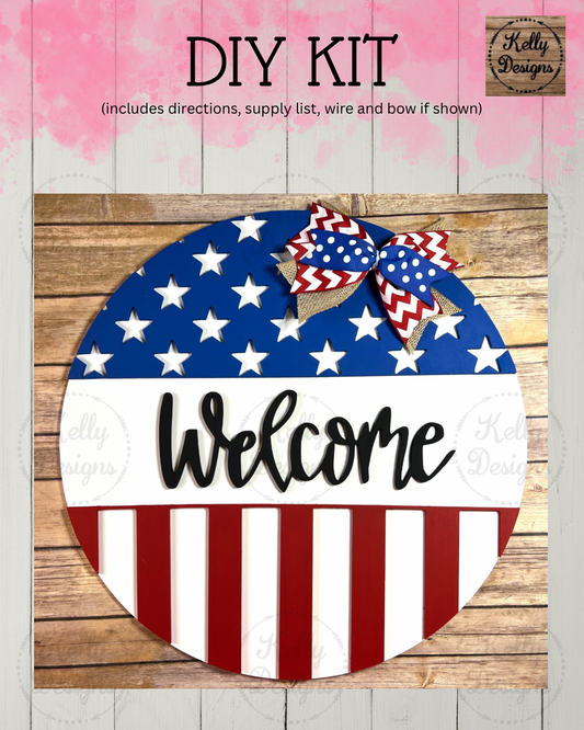 Patriotic Welcome Door Hanger DIY Kit