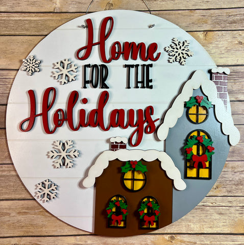 Home For the Holidays Door Hanger