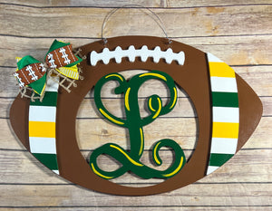 Monogram Football Blank Door Hanger DIY Kit