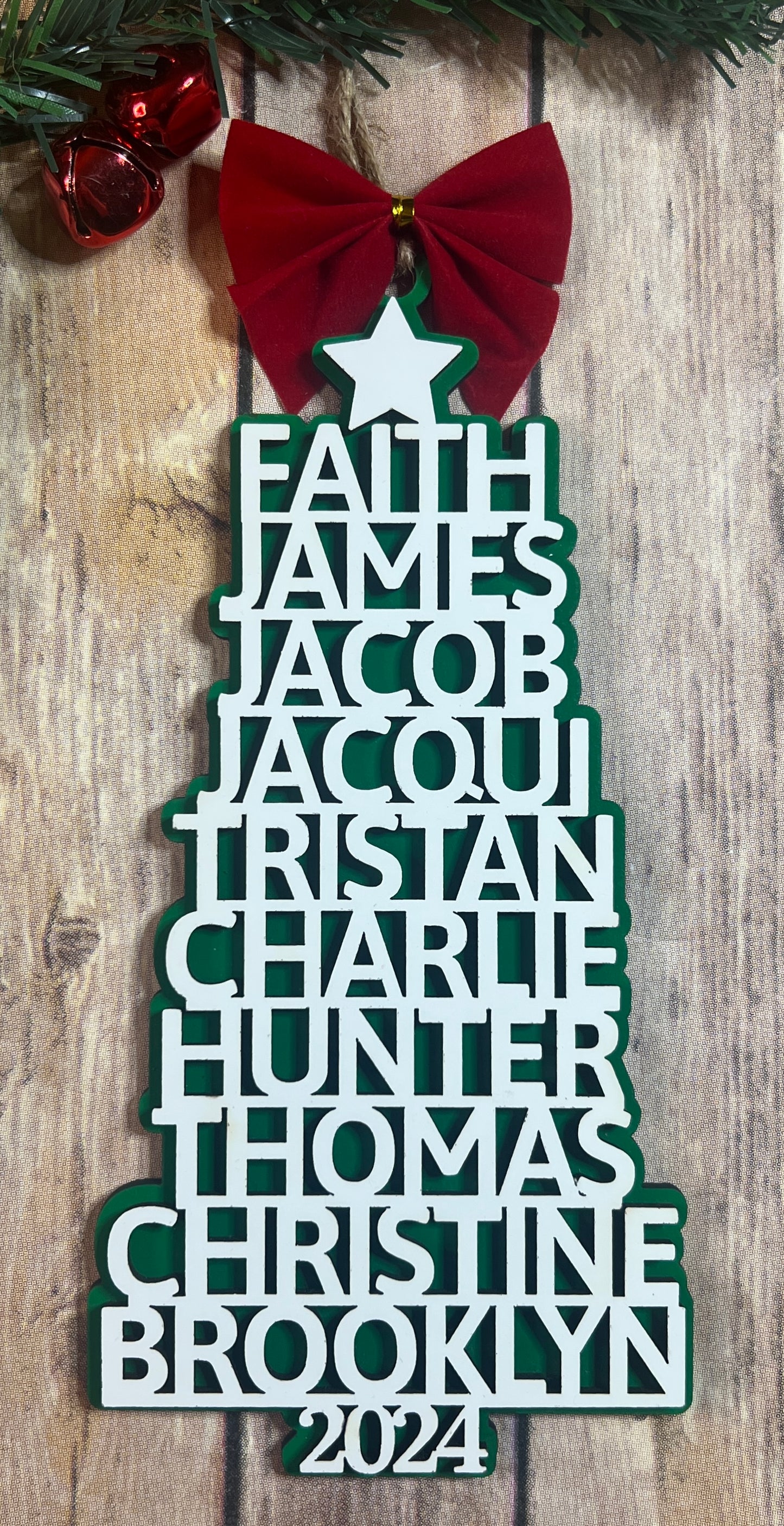 Personalized Christmas Tree Name Ornament - See Description for Personalization Instructions