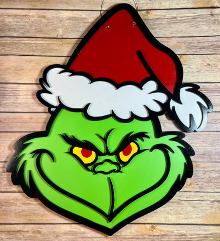 Green Grinner Door Hanger