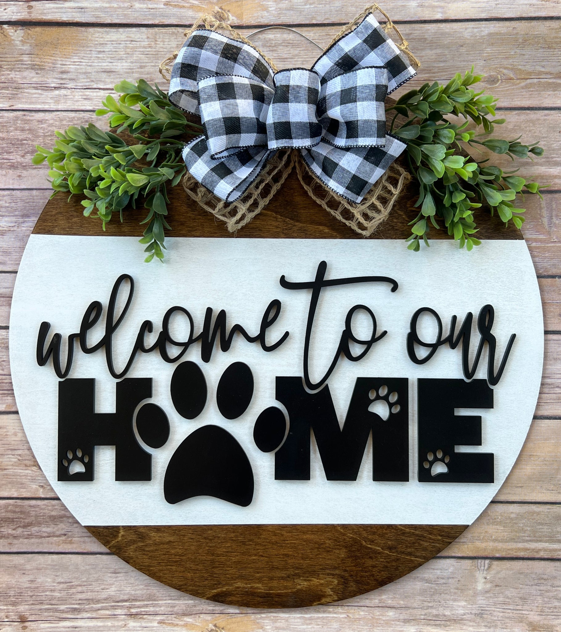 Welcome to Our Home Stained Door Hanger