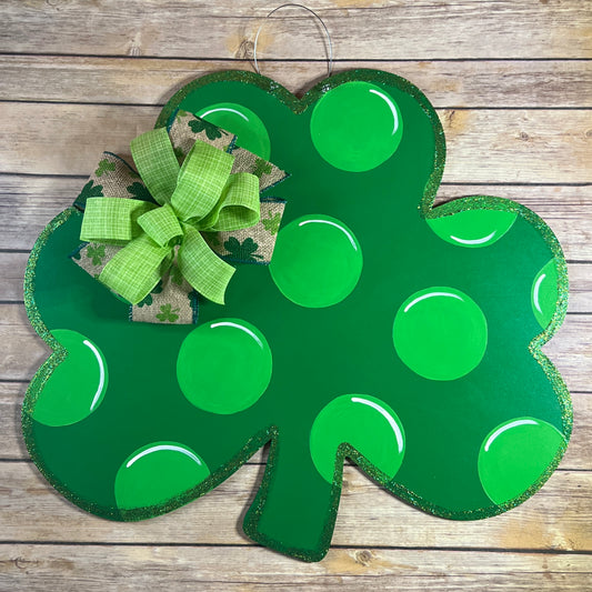 Polka Dot Shamrock Door Hanger