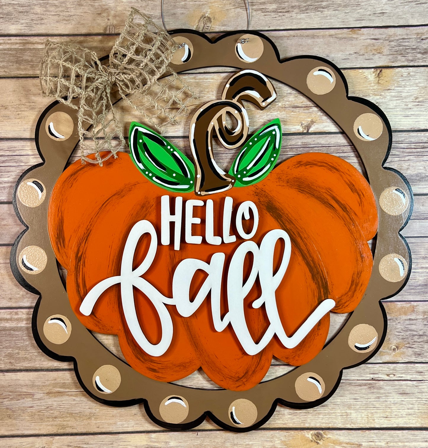 Hello Fall Scallop Door Hanger