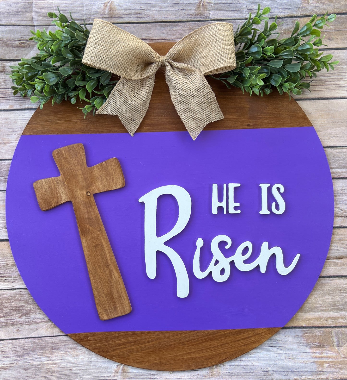He Is Risen Round Door Hanger