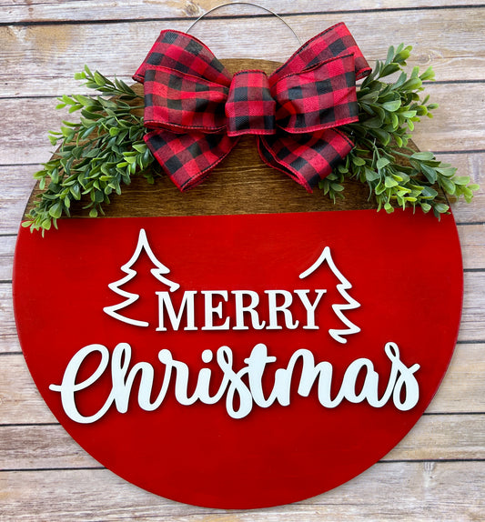 Merry Cristmas Stained Door Hanger