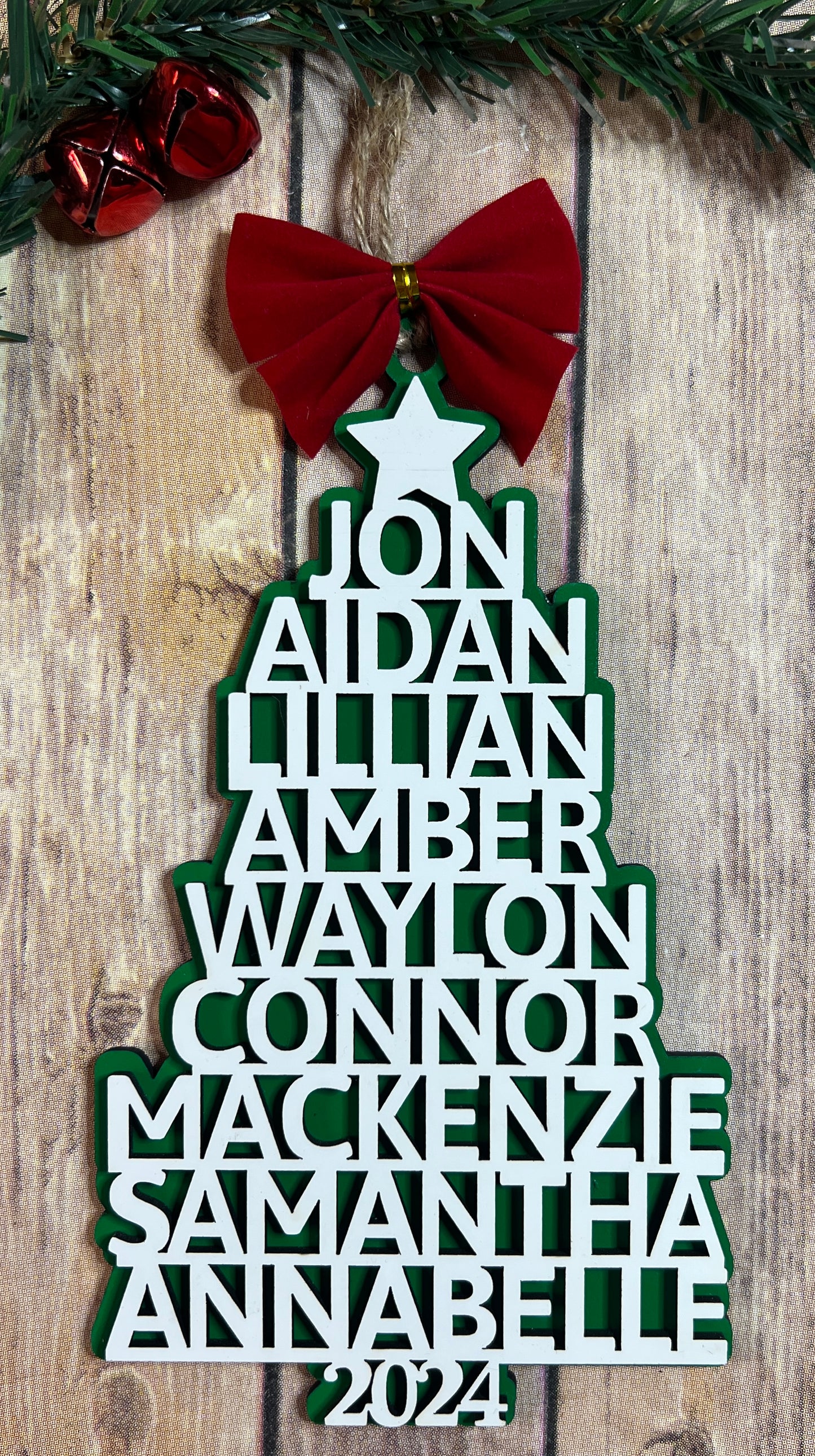 Personalized Christmas Tree Name Ornament - See Description for Personalization Instructions