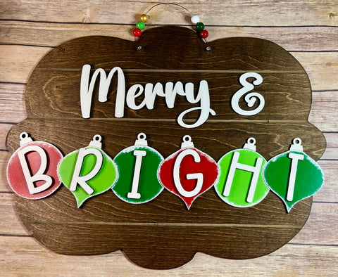 Merry and Bright Door Hanger