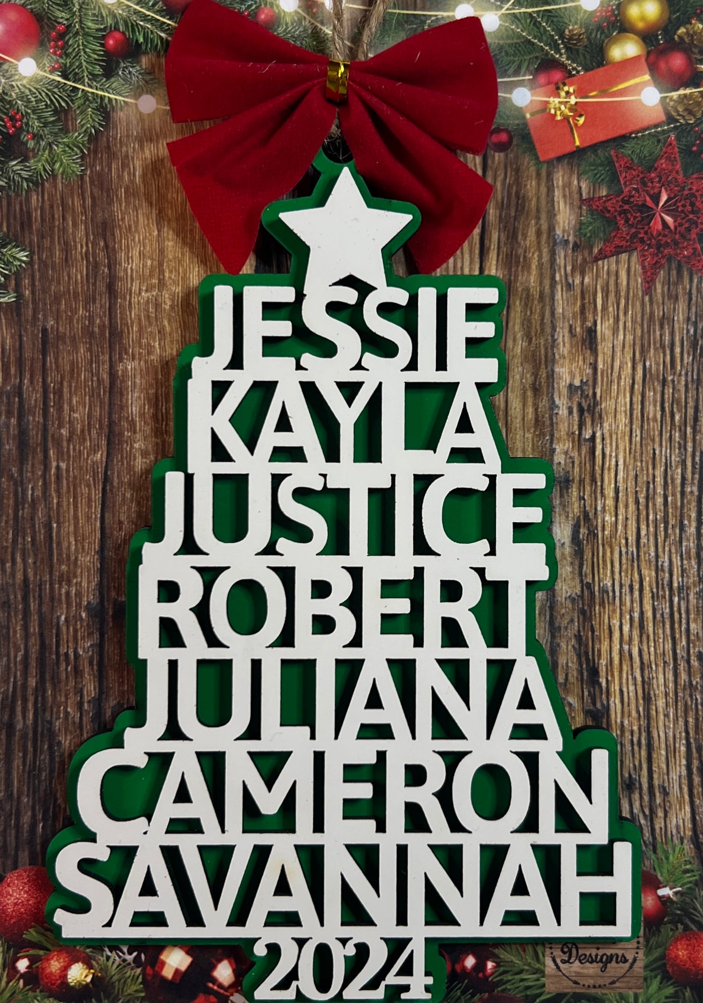 Personalized Christmas Tree Name Ornament - See Description for Personalization Instructions