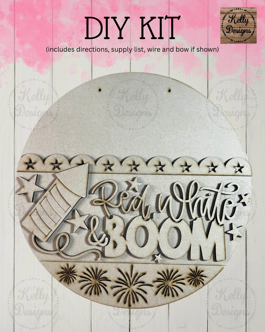 Red, White, & Boom Door Hanger DIY Kit