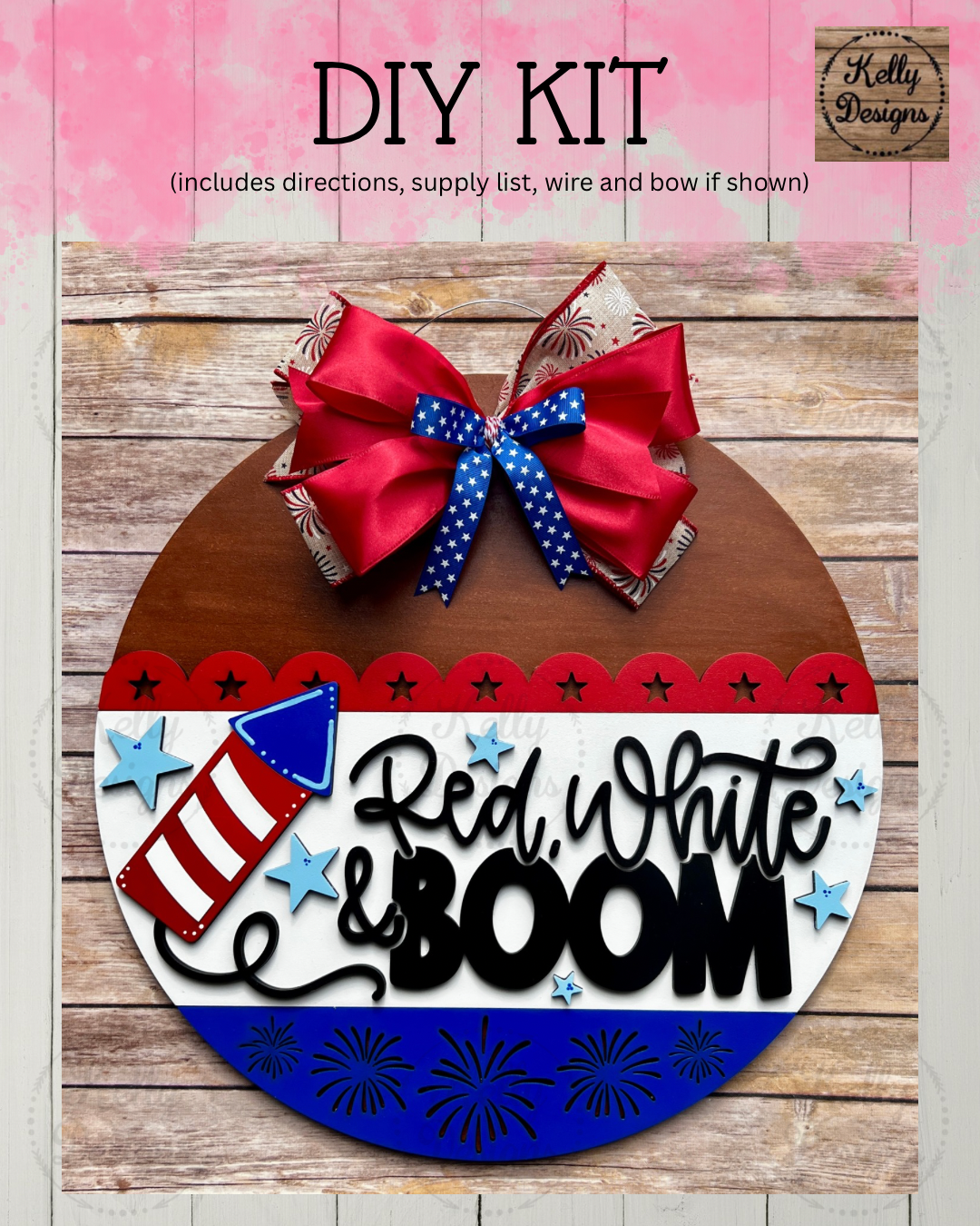 Red, White, & Boom Door Hanger DIY Kit