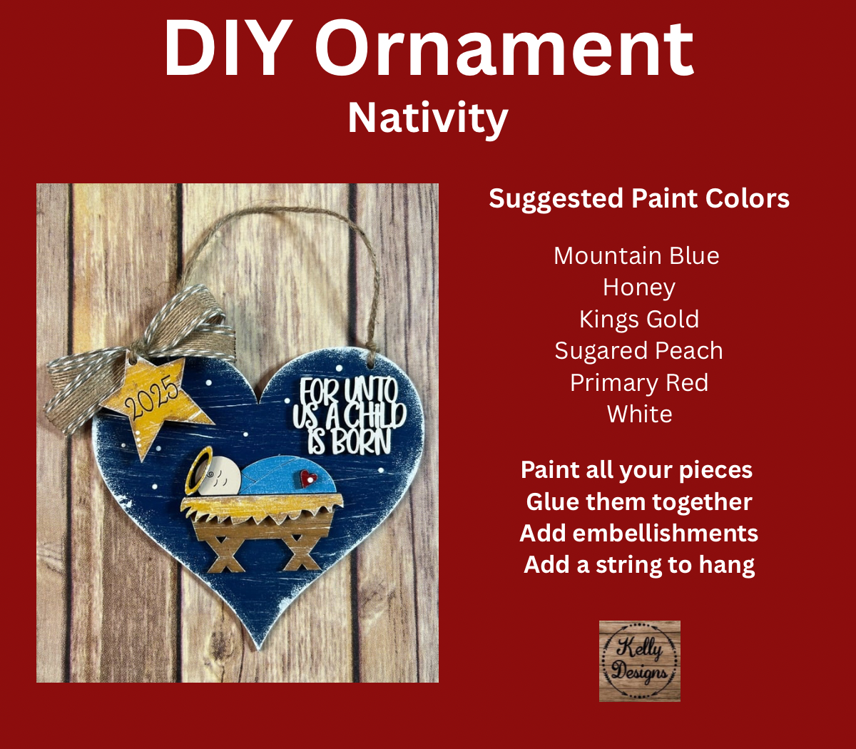 Nativity Christmas Ornament DIY Kit