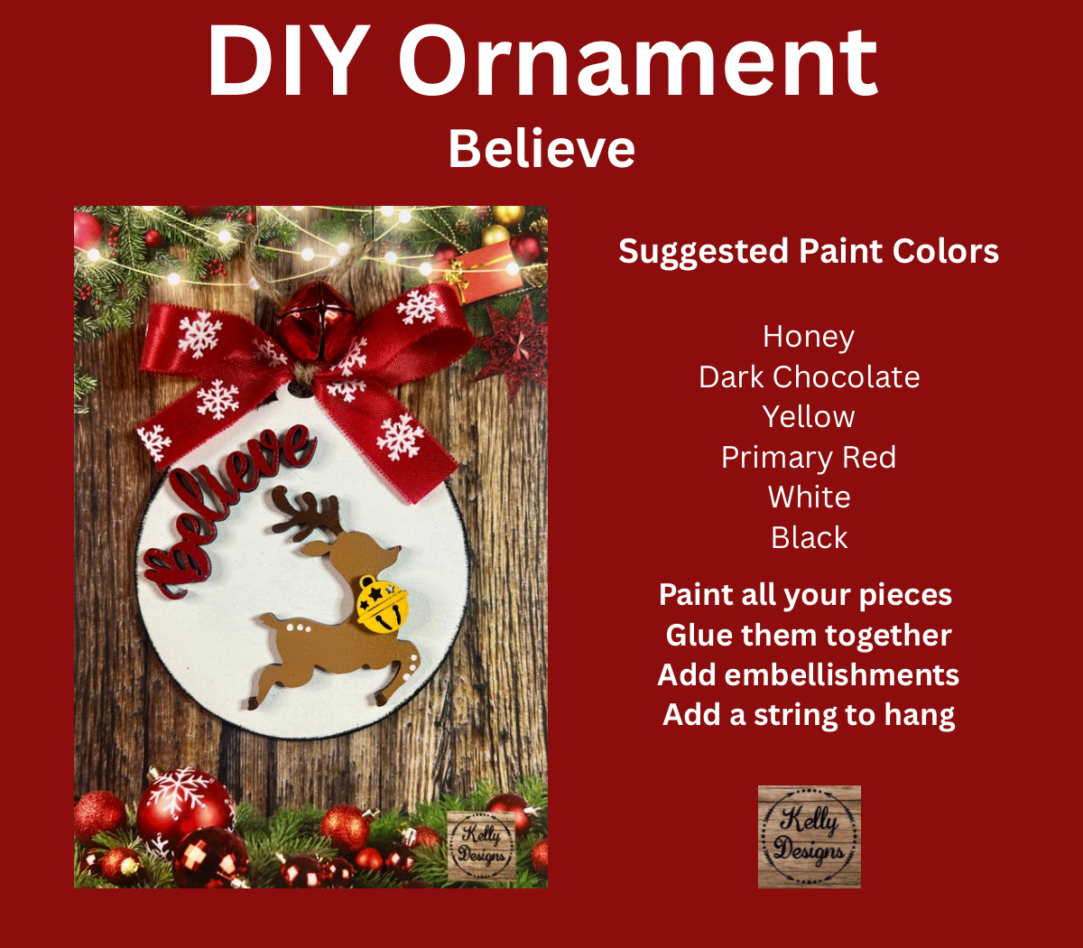 Believe Christmas Ornament DIY Kit