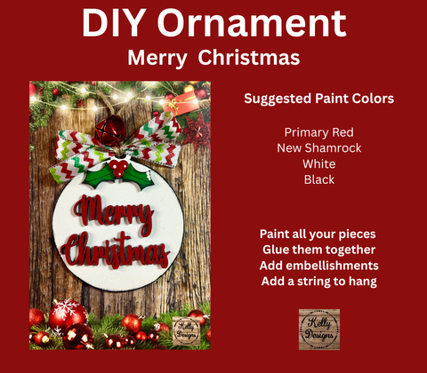 Merry Christmas Ornament DIY Kit