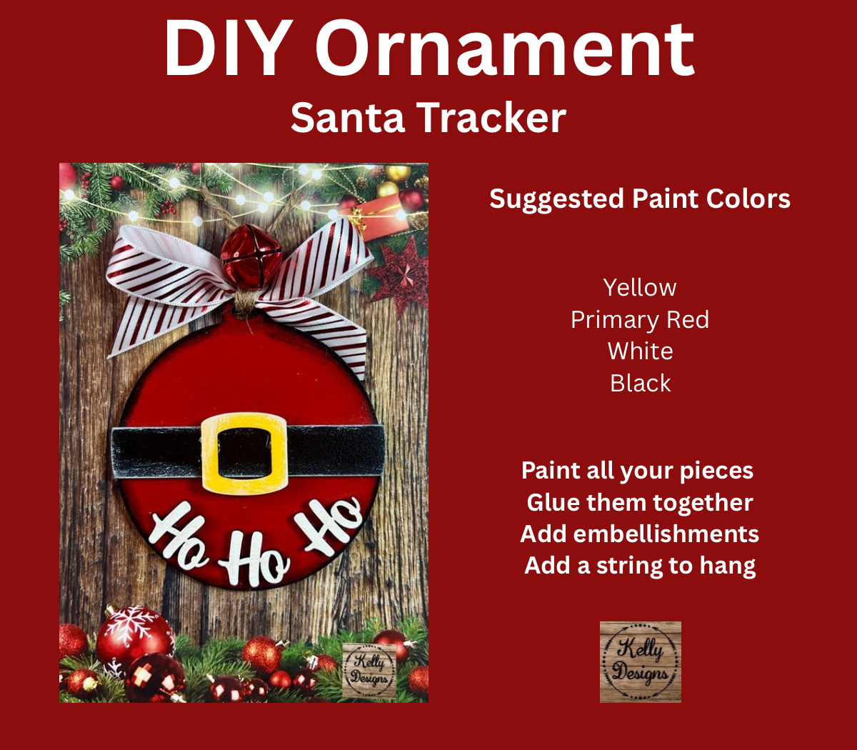 Ho Ho Ho Christmas Ornament DIY Kit