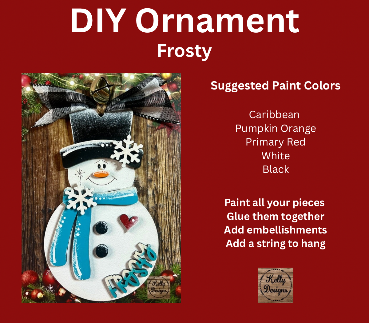 Frosty Christmas Ornament DIY Kit