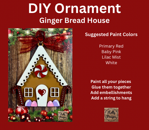 Gingerbread House Christmas Ornament DIY Kit