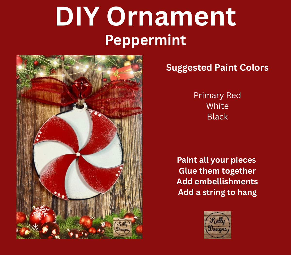 Peppermint Candy Christmas Ornament DIY Kit