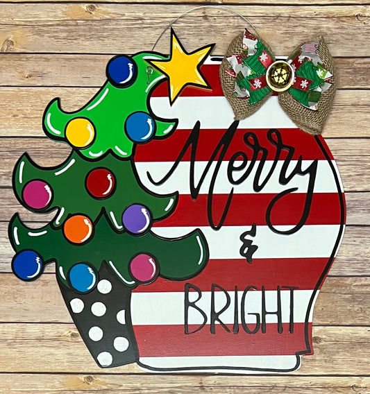 Merry And Bright Tree Door Hanger