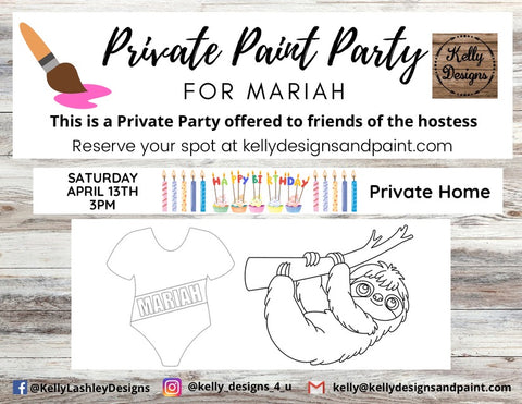 Private Paint Party for Mariah - April 13, 2024