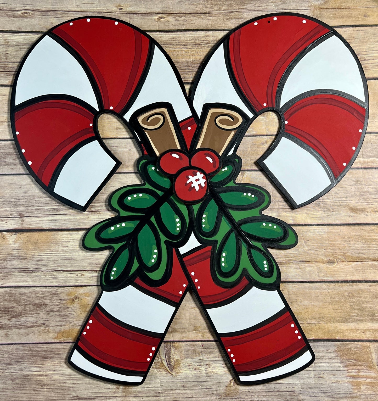 Double Candy Canes Door Hanger