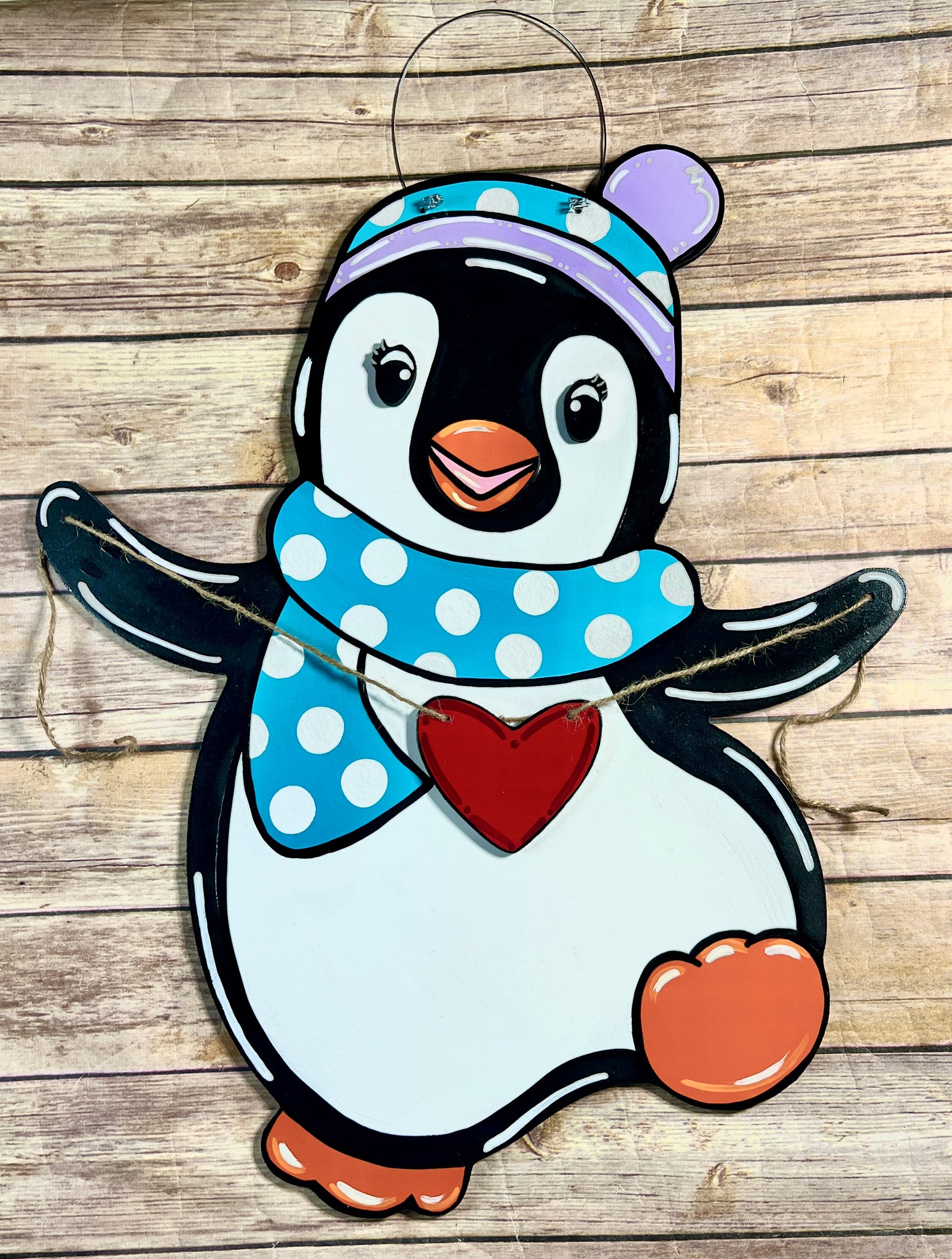 Penguin with Heart Door Hanger