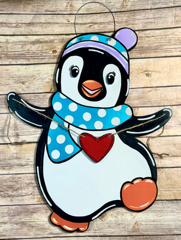Penguin with Heart Door Hanger