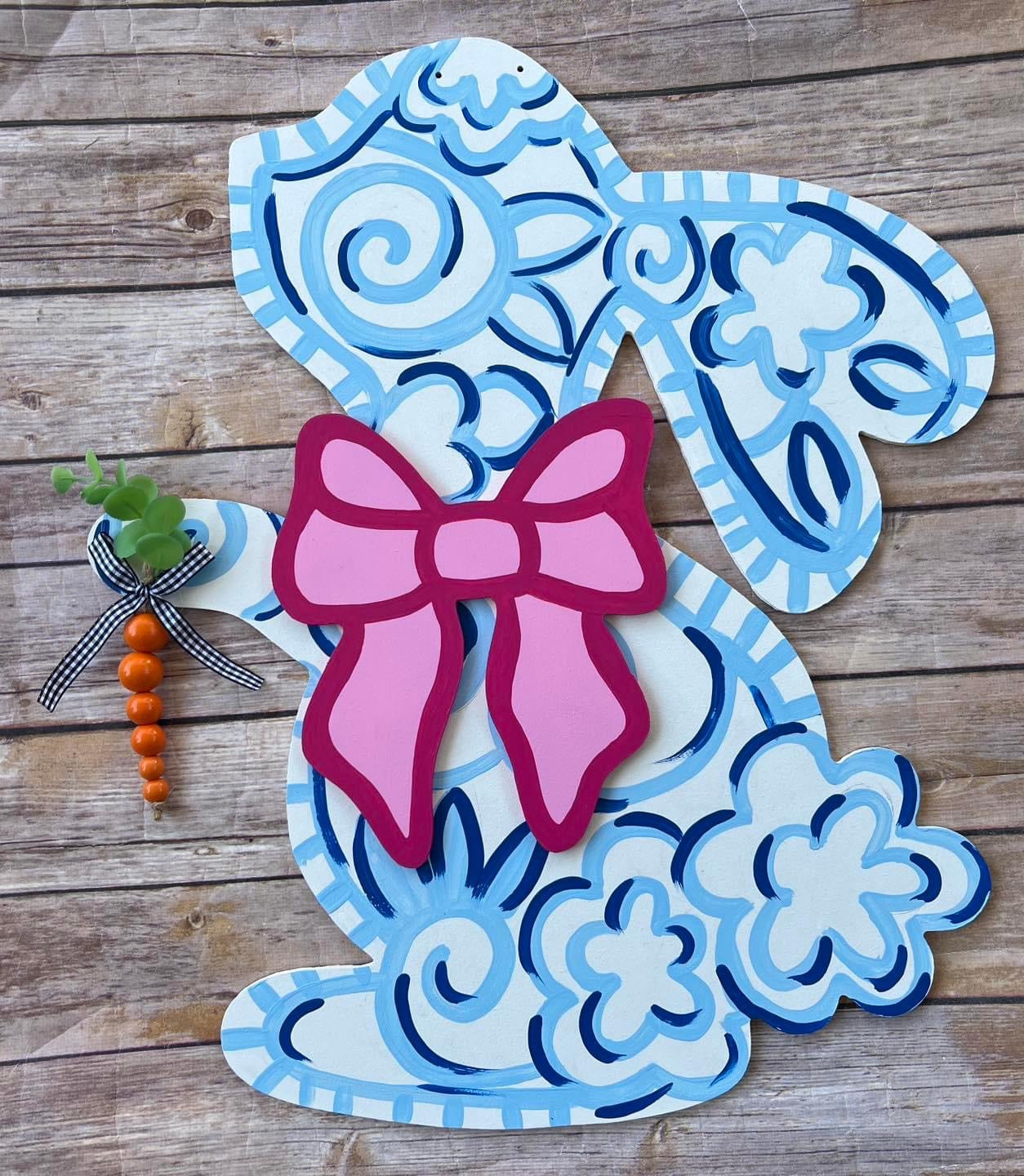 Bunny with Bow Door Hanger
