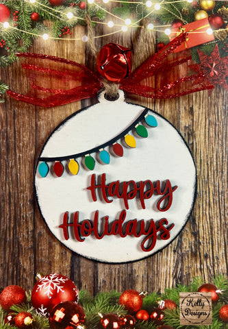 Happy Holidays Christmas Ornament