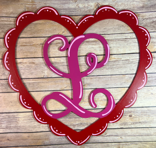 Monogram Heart Door Hanger