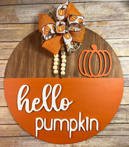 Hello Pumpkin Round Door Hanger