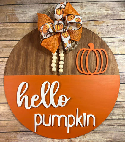 Hello Pumpkin Blank Door Hanger DIY Kit