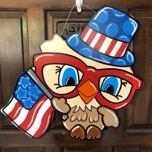 Patriotic Eagle Door Hanger