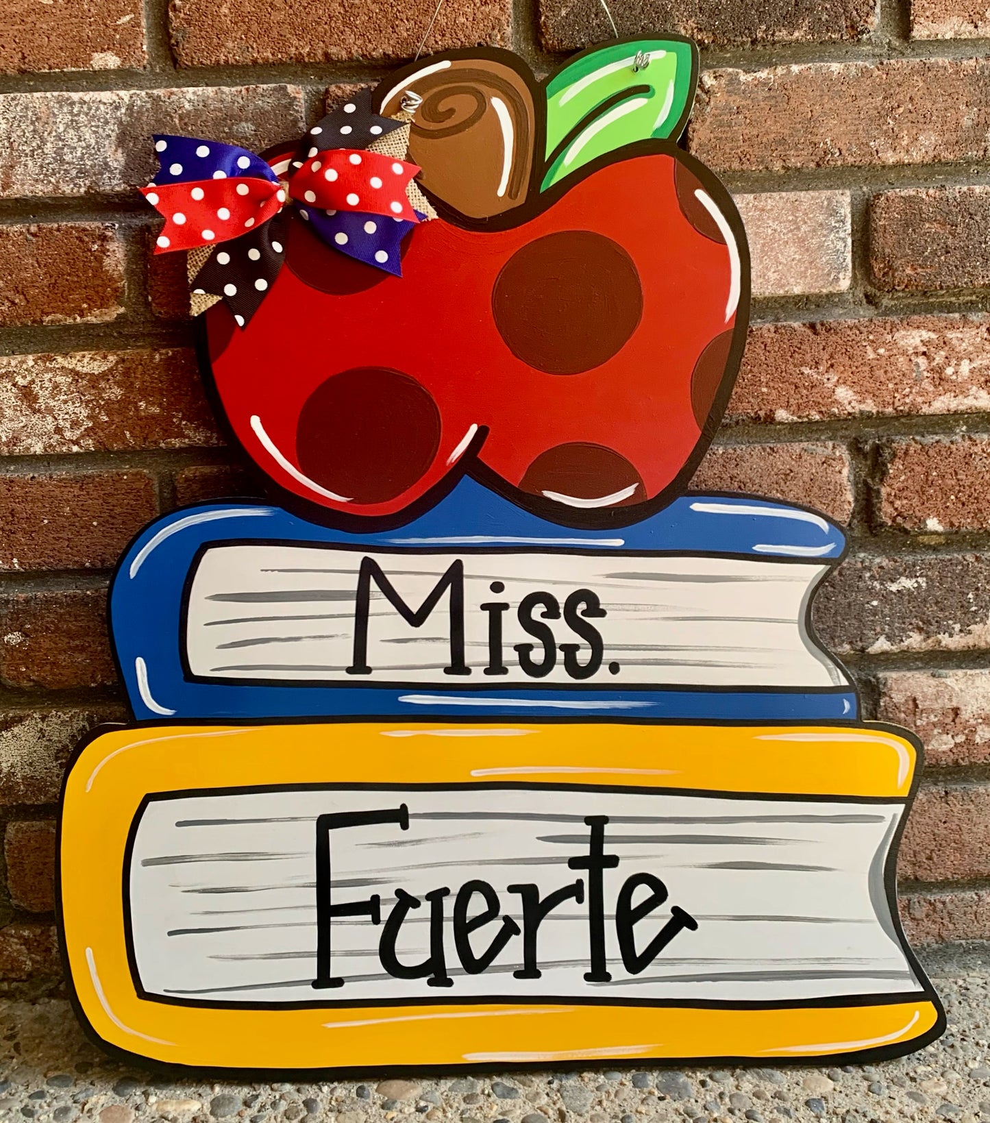 Apple Door Hanger - With Books