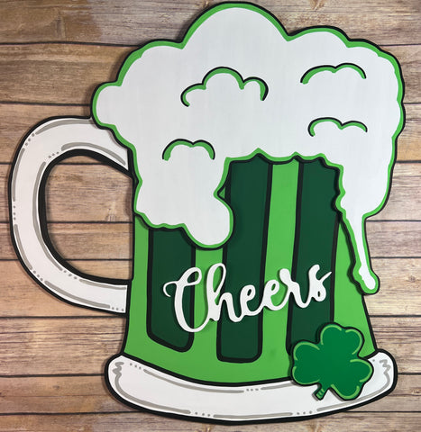 Beer Mug Door Hanger - Green Beer