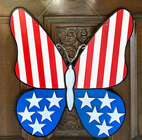 Butterfly Door Hanger - Patriotic