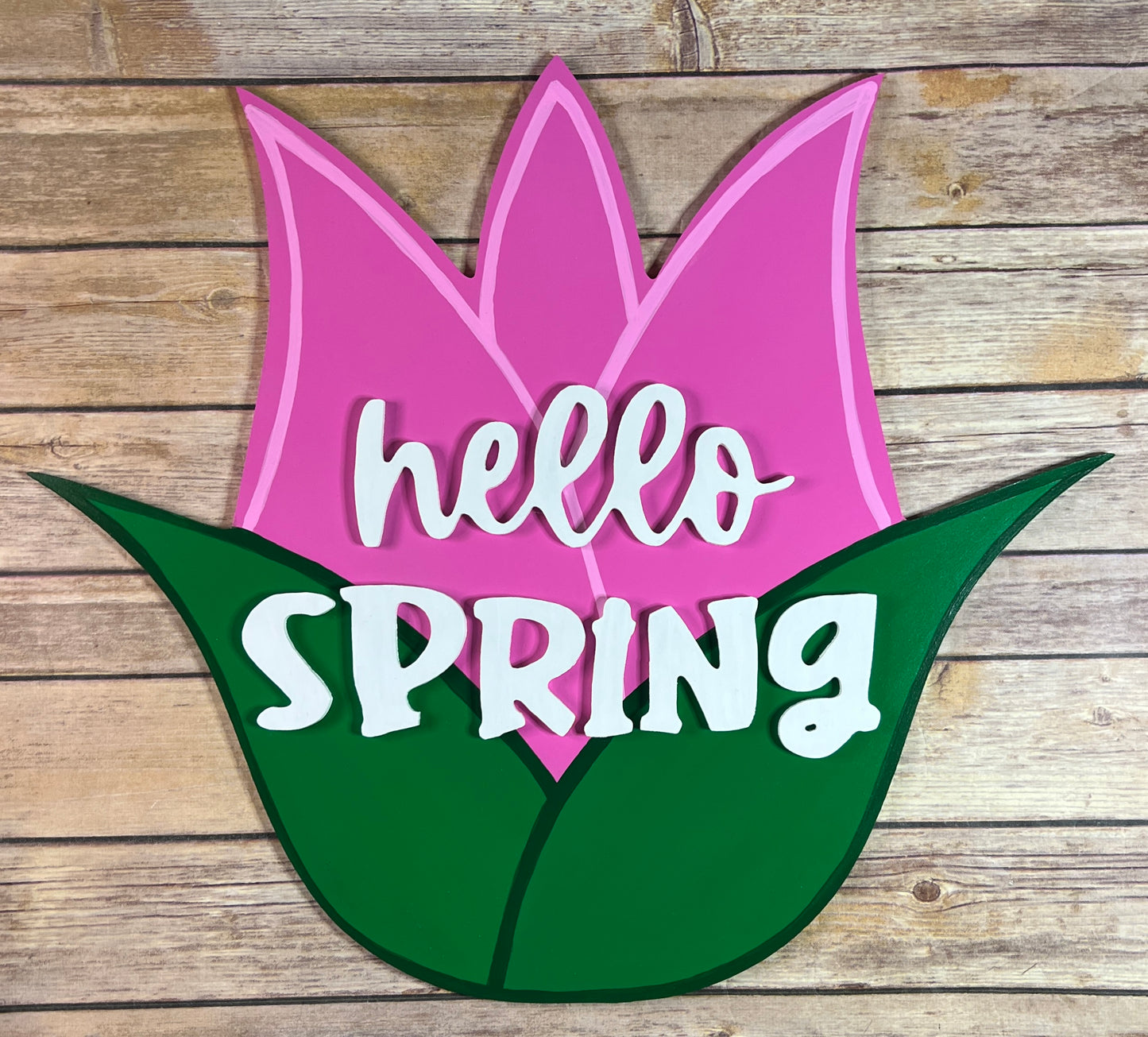 Welcome Spring Tulip Door Hanger